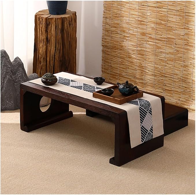 Japanese Floor Table, Vintage Low Rectangular Tea Table, Tatami Accent Furniture - Image 2