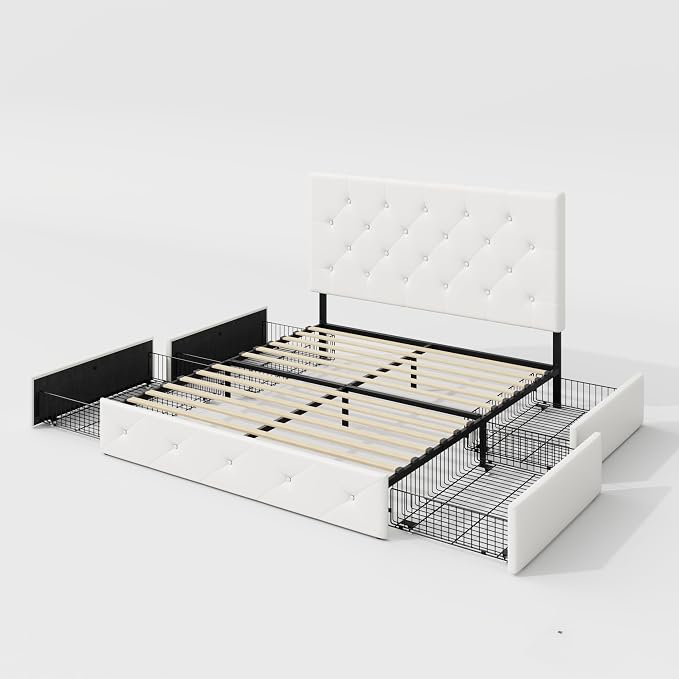 Allewie Upholstered Queen Size Platform Bed Frame - Image 9