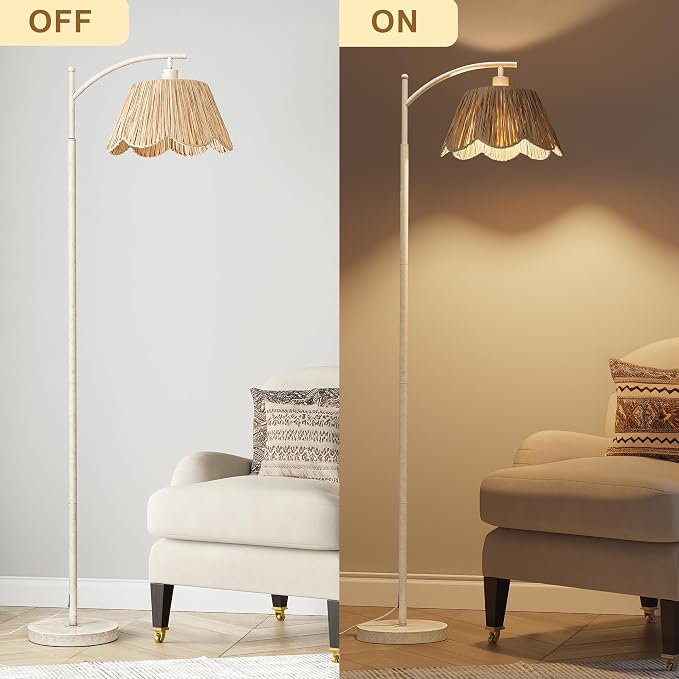 Oneach Rattan Floor Lamp for Living Room - Image 6