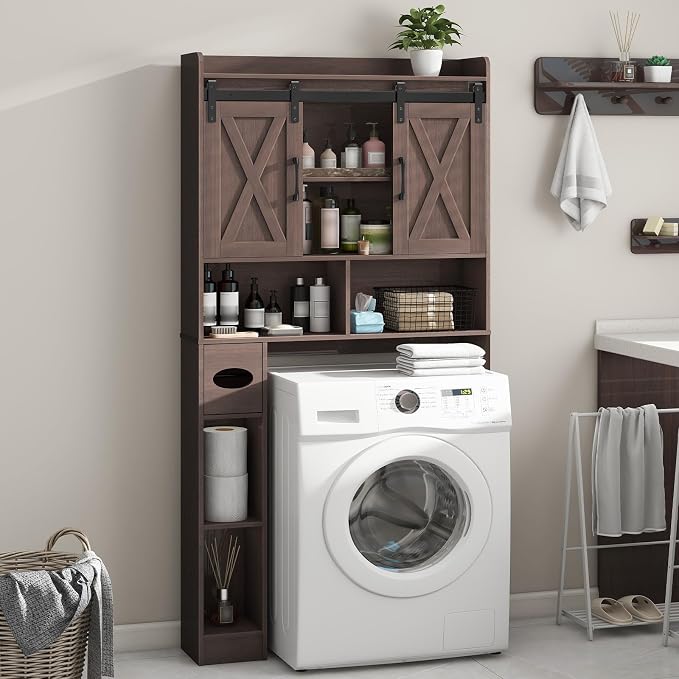 Vabches Over The Toilet Storage Cabinet, Farmhouse Storage Cabinet Over Toilet - Image 7