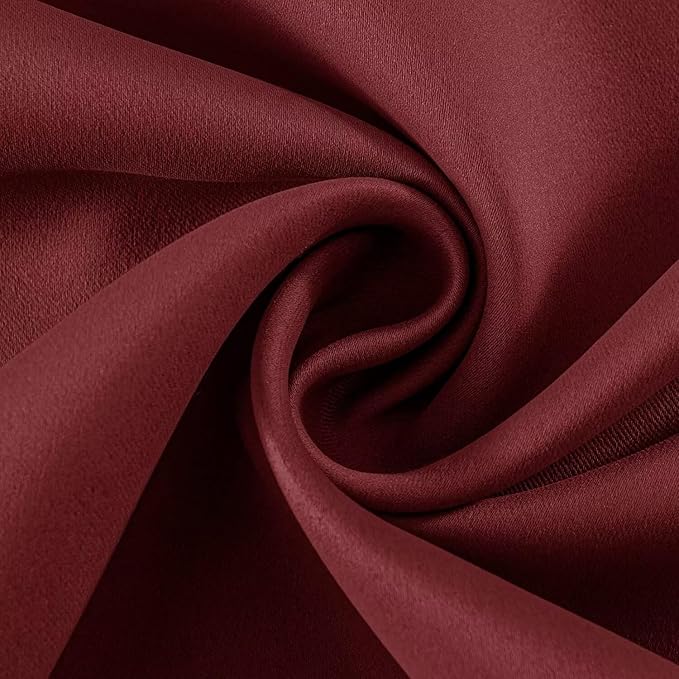 Joydeco Burgundy Red Custom Solid Single Blackout Curtain - Image 3