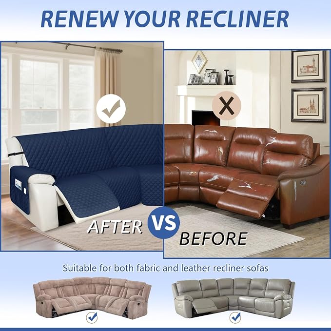 Arfntevss Recliner Sectional Couch Covers 1OO% Waterproof L Shape Sofa Cover - Image 6