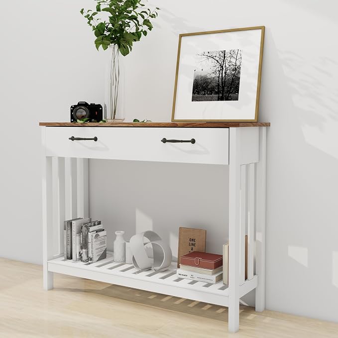 TaoHFE Farmhouse Narrow Console Table Modern Wooden, Living Room Tables Narrow - Image 9
