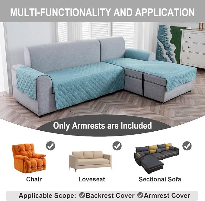 Genina Sofa Armrest Cover, Anti-Slip Armchair Slipcovers - Image 5