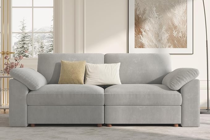 EASE MOOSE Comfty 2 Seat Couch, FSC Certified Modern Deep Seat Sectional Modular by EASEMOOSE