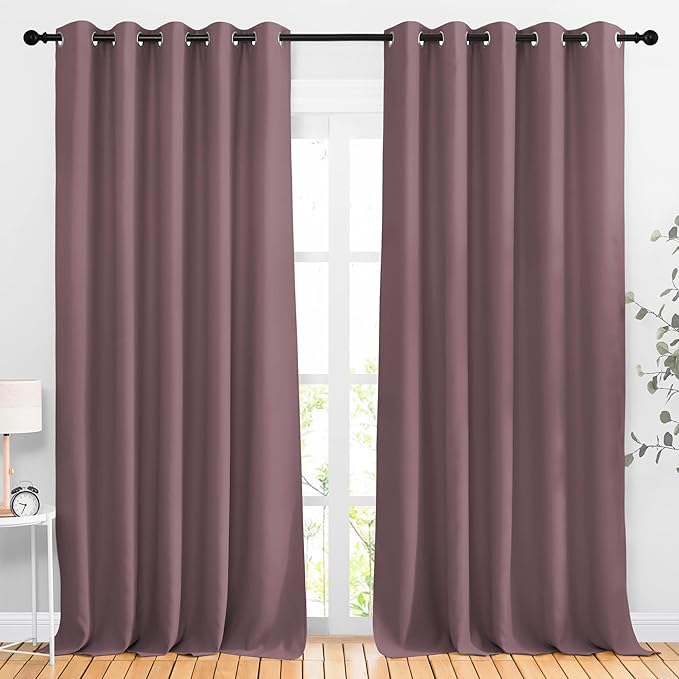 NICETOWN Room Darkening 118 inch Long Curtains, Grommet Thermal Drapes Weighted by NICETOWN
