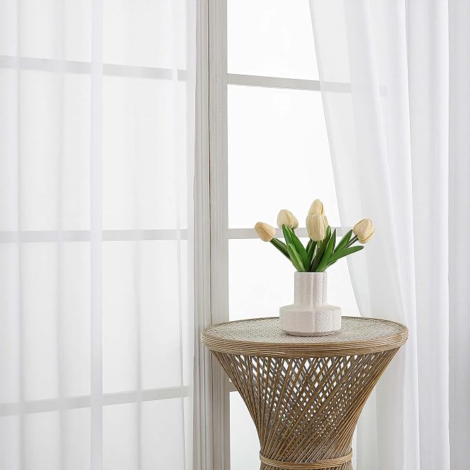 OVZME White Bedroom Curtains 96 Length - Image 3