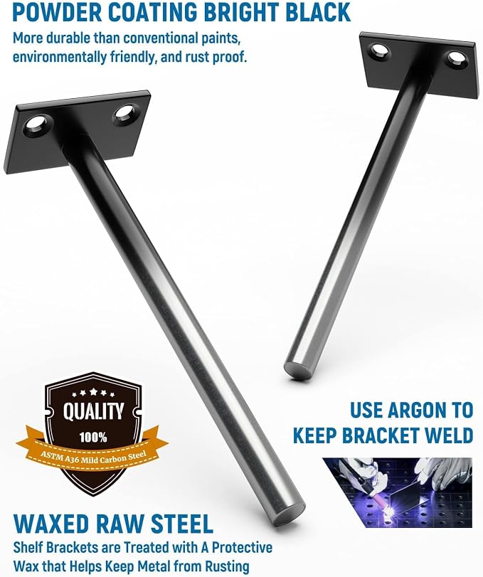 LEOPO 32-Pack 10 inch Floating Shelf Brackets, Hidden Shelf Bracket - Image 4
