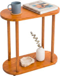 Oval Solid Wood Narrow Side Table, Slim End Table, Small Coffee Table by GENESISWOODESIGN