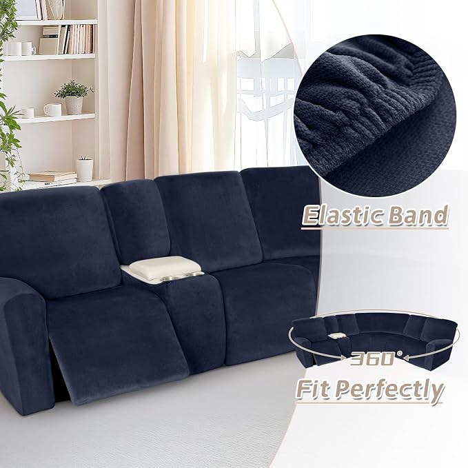 Arfntevss Sectional Recliner Couch Covers Velvet Washable Corner Sectional Sofa - Image 6