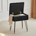 Vanity Stool Chair, Faux Teddy Fur Ottoman Foot Stool by Leesingdo