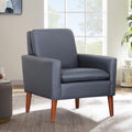 Faux Leather Accent Chair Upholstered Living Room Arm Chair Comfortable Reading by Lohoms