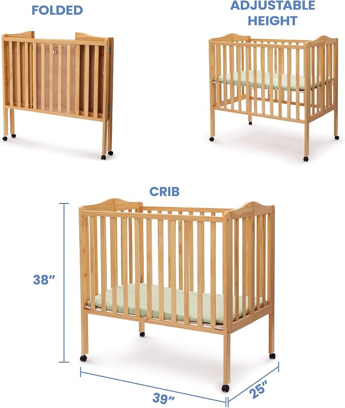 Delta Children Folding Portable Mini Baby Crib - Image 5