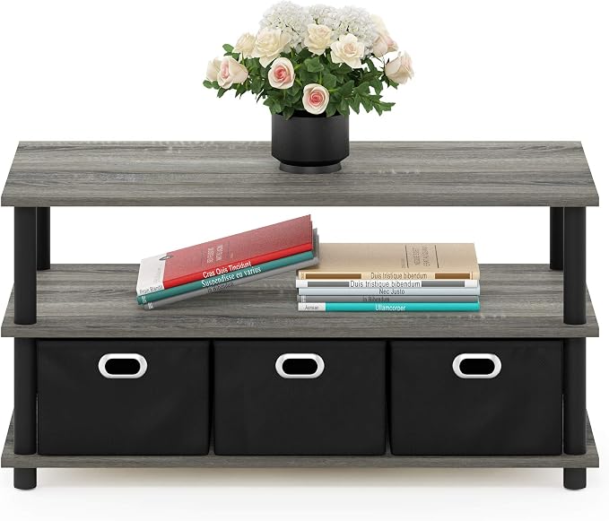 FURINNO Turn-N-Tube Coffee Table, 31.22D x 15.5W x 15.8H in, French Oak - Image 4