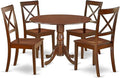 East West Furniture DLBO5-MAH-W 5 Piece Dining Room Table Set Includes a Round by EastWestFurniture