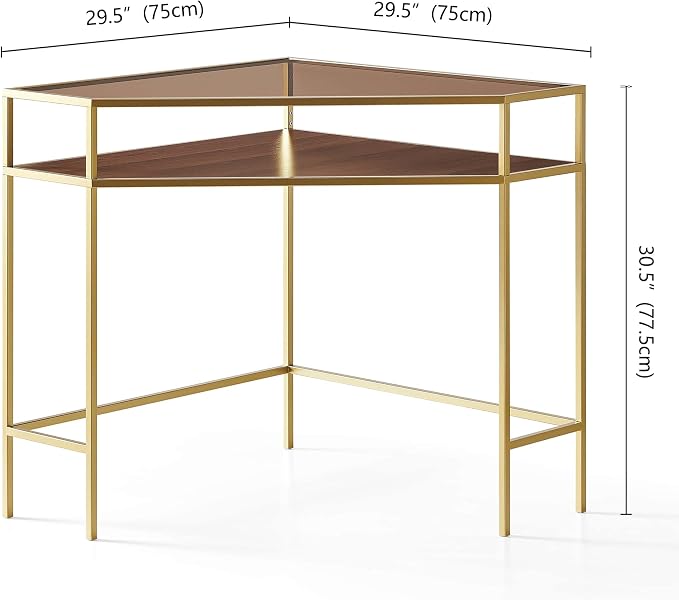 LumFurn Corner Table for Small Space, Triangle Computer Desk for Living Room - Image 2