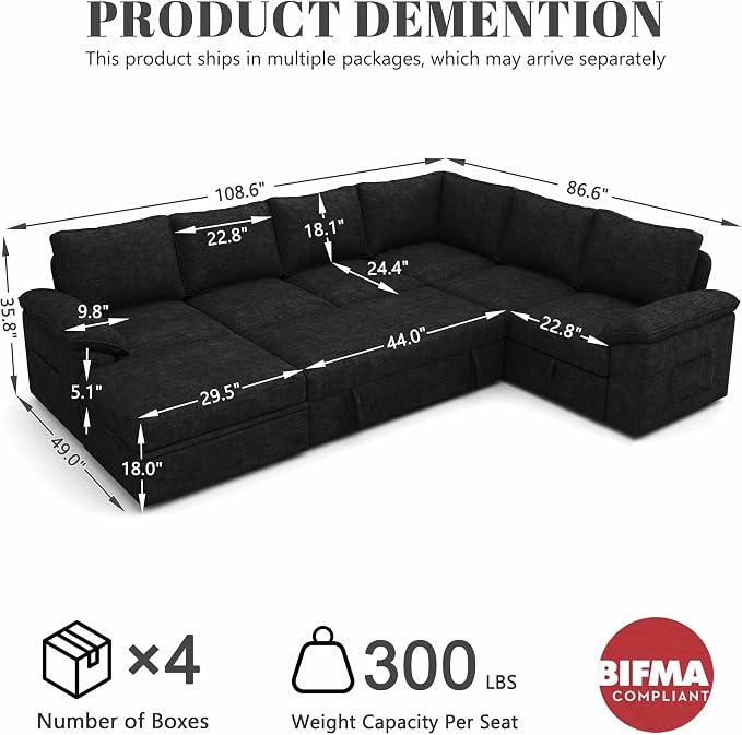 108 Inch Modular Sectional Sofa - Image 3
