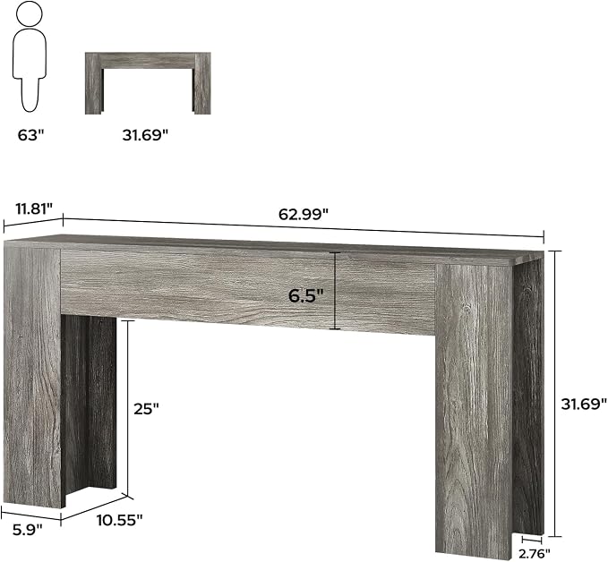 UNIQUITE 63-Inch Long Console Table - Image 2