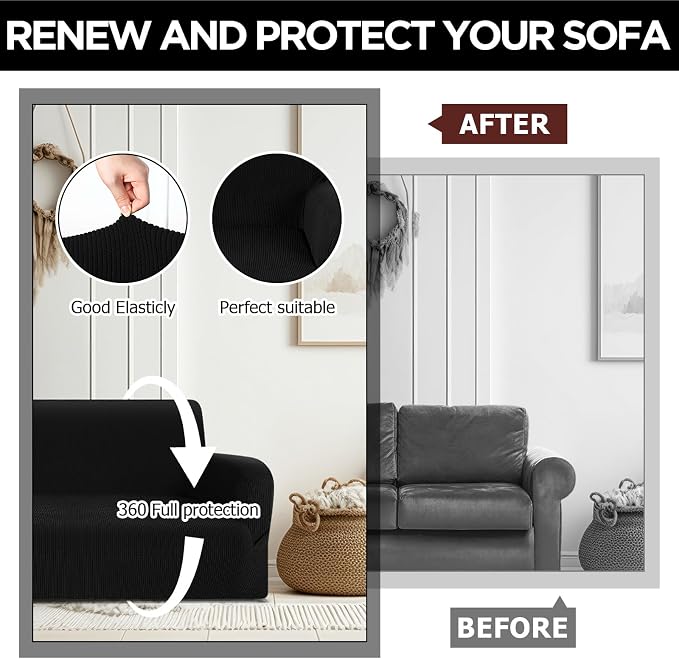 Peryiter 3 Pcs Couch and Loveseat Covers Set Sofa Cover - Image 6
