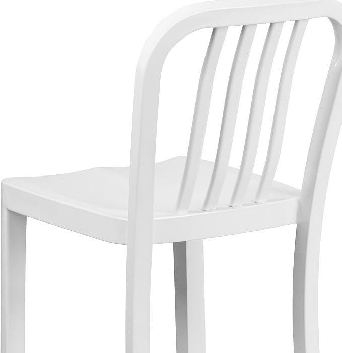 Flash Furniture Commercial Grade 30" High White Metal Indoor-Outdoor Barstool - Image 9