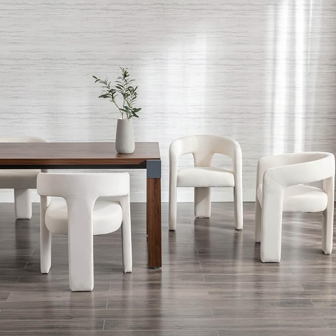 BESTANO Set of 6 Modern Velvet Fabric Upholstered Dining Chairs - Image 2