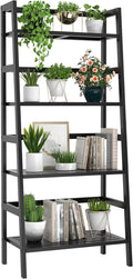 Homykic Bamboo Bookshelf 4-Tier Ladder Shelf, 49.2” Freestanding Open Bookcase by Homykic