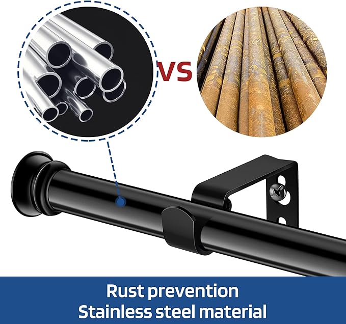 Standard Decorative Window Curtain Rods 30 to 88 Inch, 5/8 Inch Diameter Small - Image 4