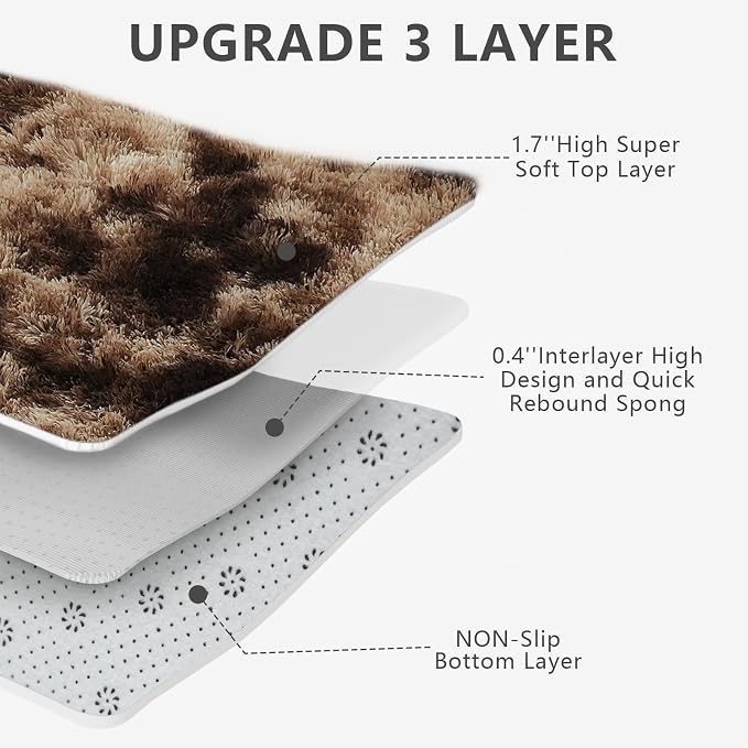 Shag Area Rugs for Bedroom Living Room, 6X9Ultra Soft Fluffy Area Rugs for Dorm - Image 3