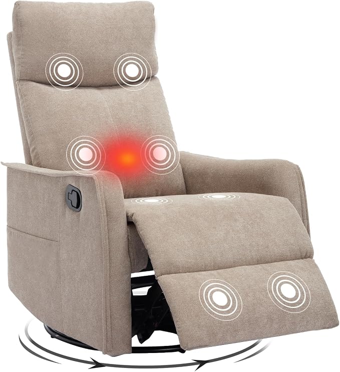 Trustyue Swivel Rocker Recliner Chair, 360° Swivel Recliner by Trustyue