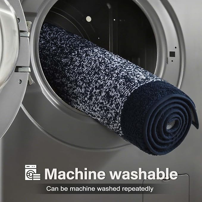 48x32 Large Bathroom Rugs Washable Non Slip, Dark Blue Bath Mat - Image 9