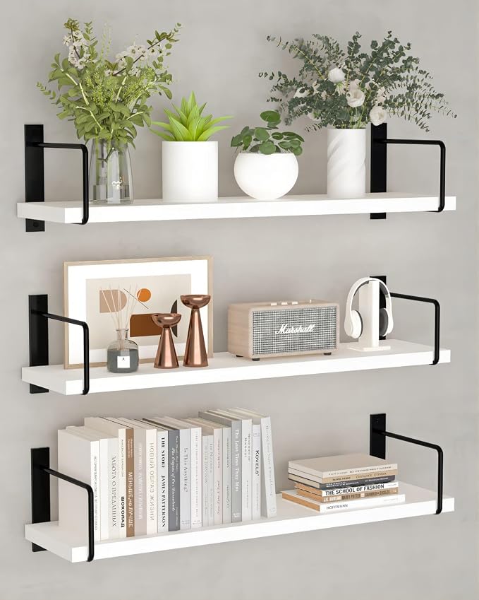 Floating Shelves, 24 Inches Easy to Install Wall Mounted Shelves, Rustic Wood by TheBestChoiceforYourHome