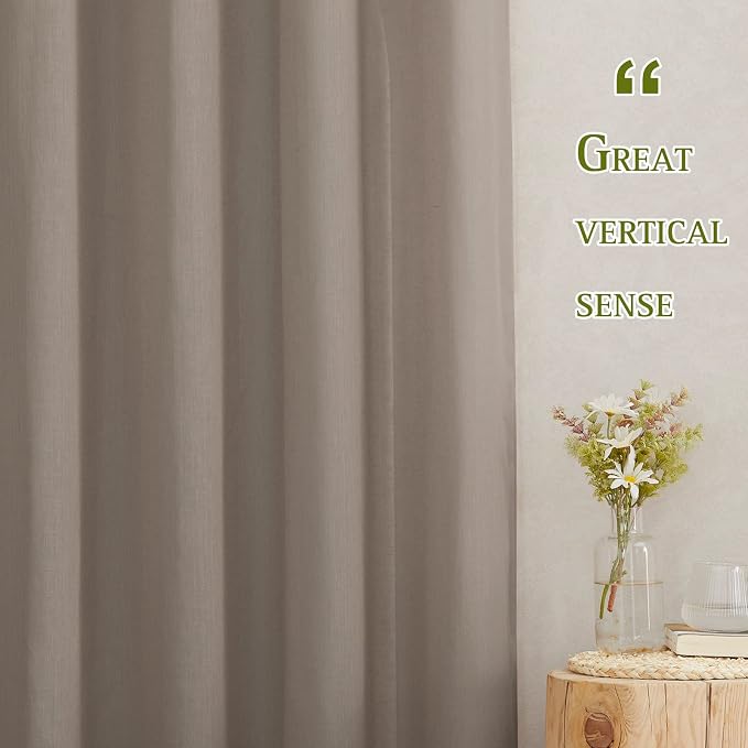 NICETOWN Sheer Linen Curtains for Windows 84 inch Length, Grommet Semi Balance - Image 3