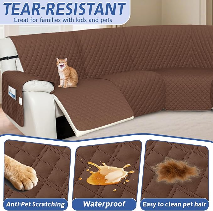 Arfntevss Recliner Sectional Couch Covers 1OO% Waterproof L Shape Sofa Cover - Image 5