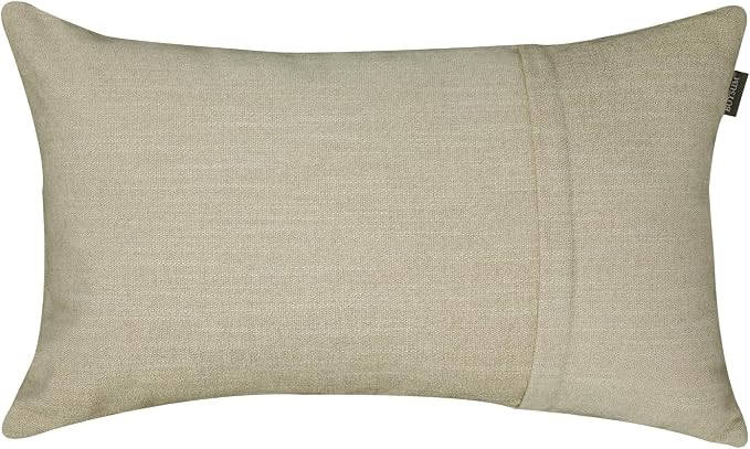 Set of 2 Leather Throw Pillow Covers Lumbar Cotton Linen Decor Patchwork Pillow - Image 3
