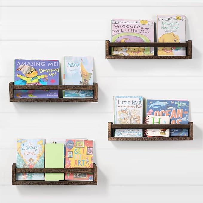 Nursery Room Shelves Set of 4, Wood Floating Book Shelves by DUICIRXismadeforlove%EF%BC%81