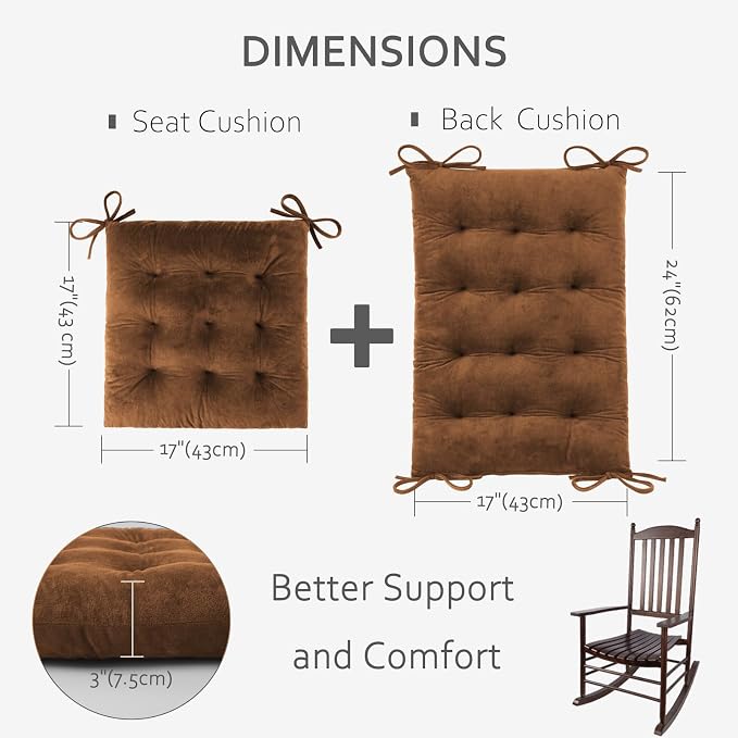 ELFJOY Rocking Chair Cushion Large Rocking Chair Pads - Image 2