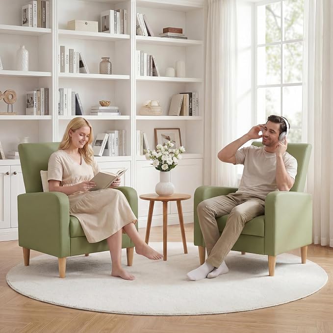 COLAMY Mid-Century Modern Upholstered Accent Chair - Image 9