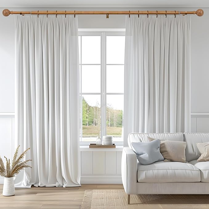 QDWIS 2 Pack Boho Wood Curtain Rods - Image 2