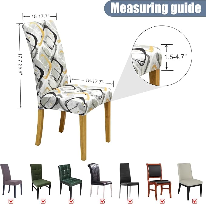BIETYONE Stretch Dining Chair Covers Set of 4, Soft Removable Washable Kitchen - Image 5