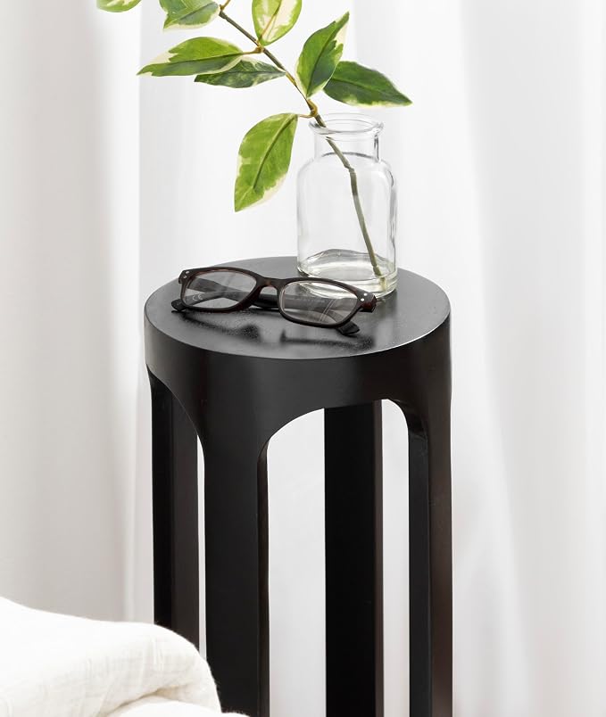 Kate and Laurel Dahl Modern Wooden Round Drink Table; 8 x 23; Black; - Image 4