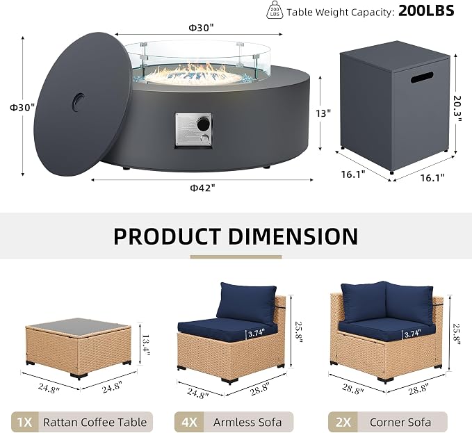 UPHA 9 Pieces Patio Furniture Sets, Wicker Outdoor Sectional Sofa Couch - Image 2