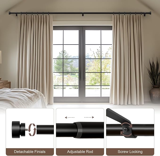 Lootkell Modern Black Curtain Rods - Image 4