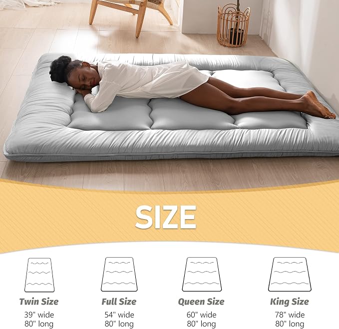 MAXYOYO Japanese Floor Mattress Futon Mattress, Thicken Sleeping Pad Foldable - Image 5