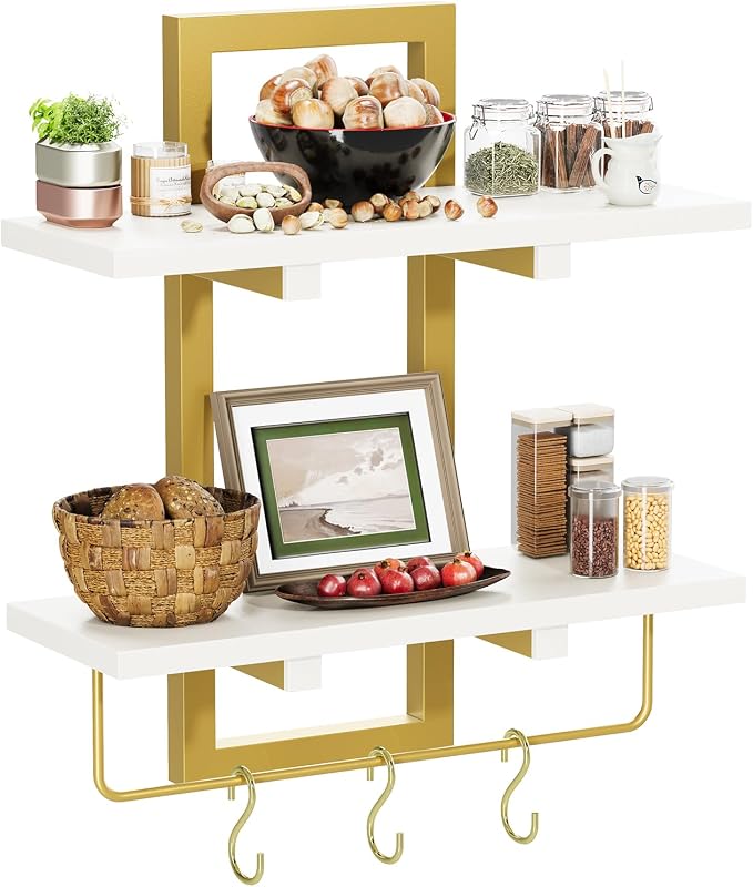 Creso hom Floating Shelves, Hanging Bathroom Shelves 2-Tier, Wall Mounted - Image 6