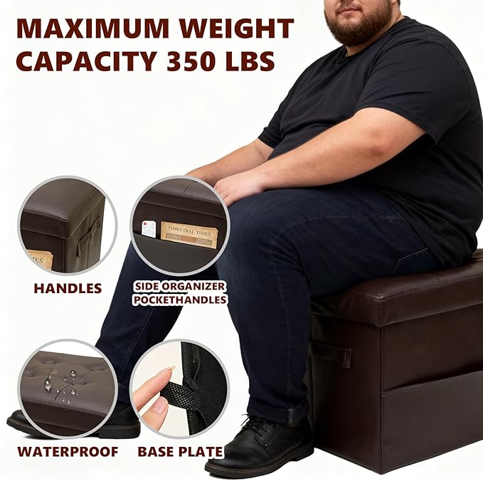 ALASDO Storage Ottoman Footrest Stool Small Ottoman - Image 6