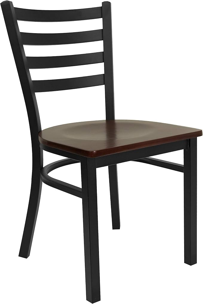 Flash Furniture HERCULES Series Black Ladder Back Metal Restaurant Chair by FlashFurniture