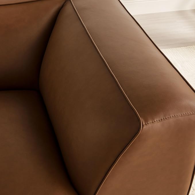 Modway Auren Vegan Leather Corner Modular Chair in Coffee - Image 5