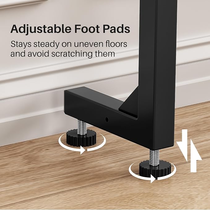 Kitstorack 2-Pack Black Narrow Console Table Behind Couch, Adjustable Height & - Image 9