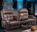 3-Seater Loveseat Recliner Sofa, RV Wall Hugger Home Theater Seating Reclining by TOMOSLTER
