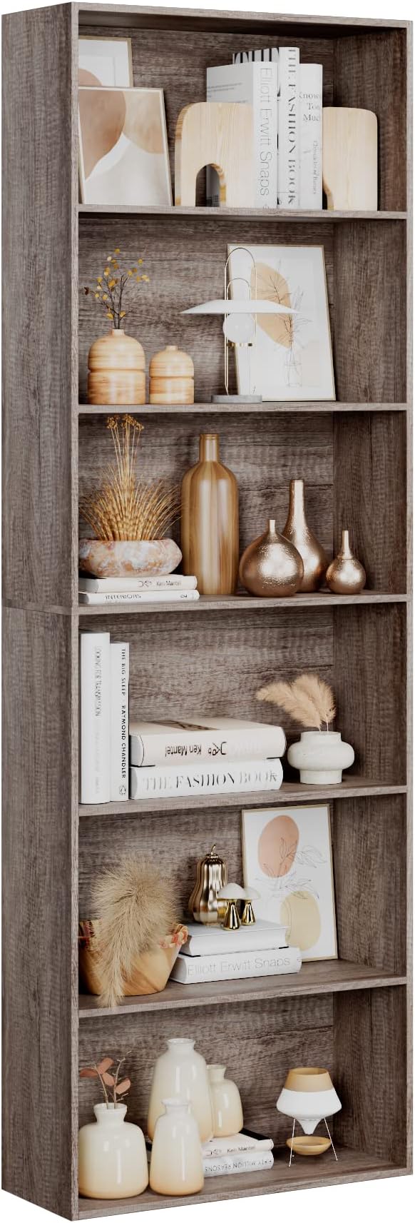FOTOSOK 6-Tier Open Bookcase and Bookshelf, Freestanding Display Storage by FOTOSOK